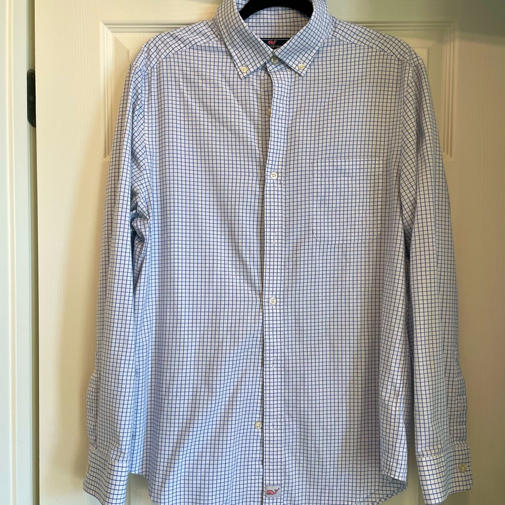 Vineyard Vines White/blue performance shirt